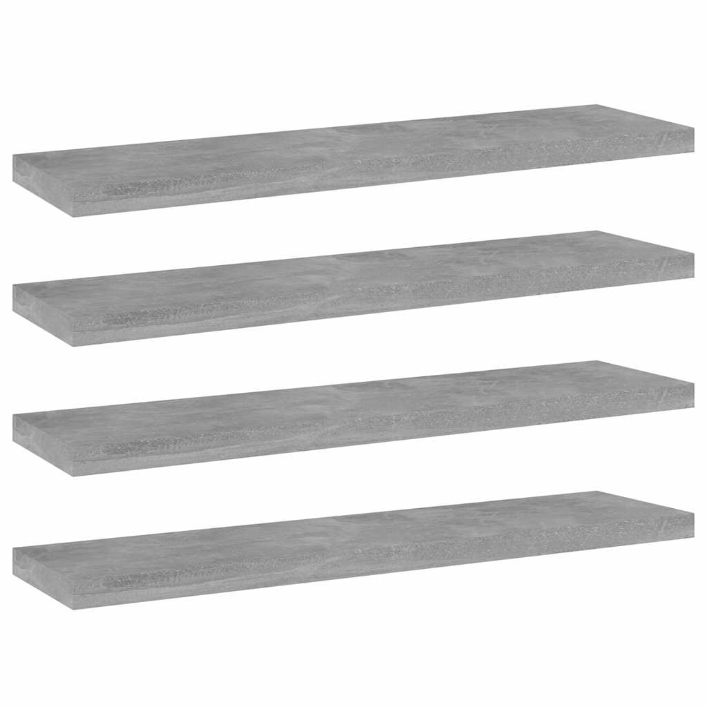 Bücherregal-Bretter 4 Stk. Betongrau 40x10x1,5 cm Holzwerkstoff
