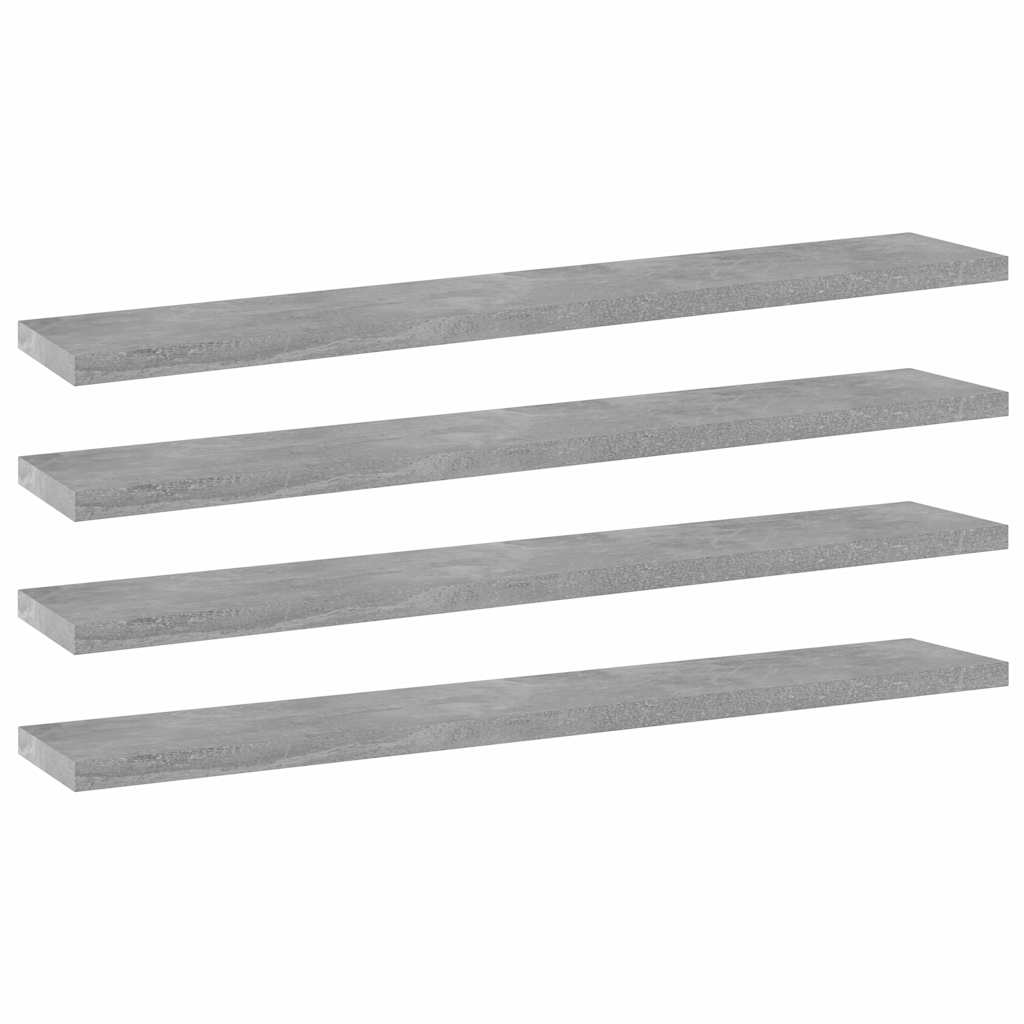 Bücherregal-Bretter 4 Stk. Betongrau 60x10x1,5 cm Holzwerkstoff