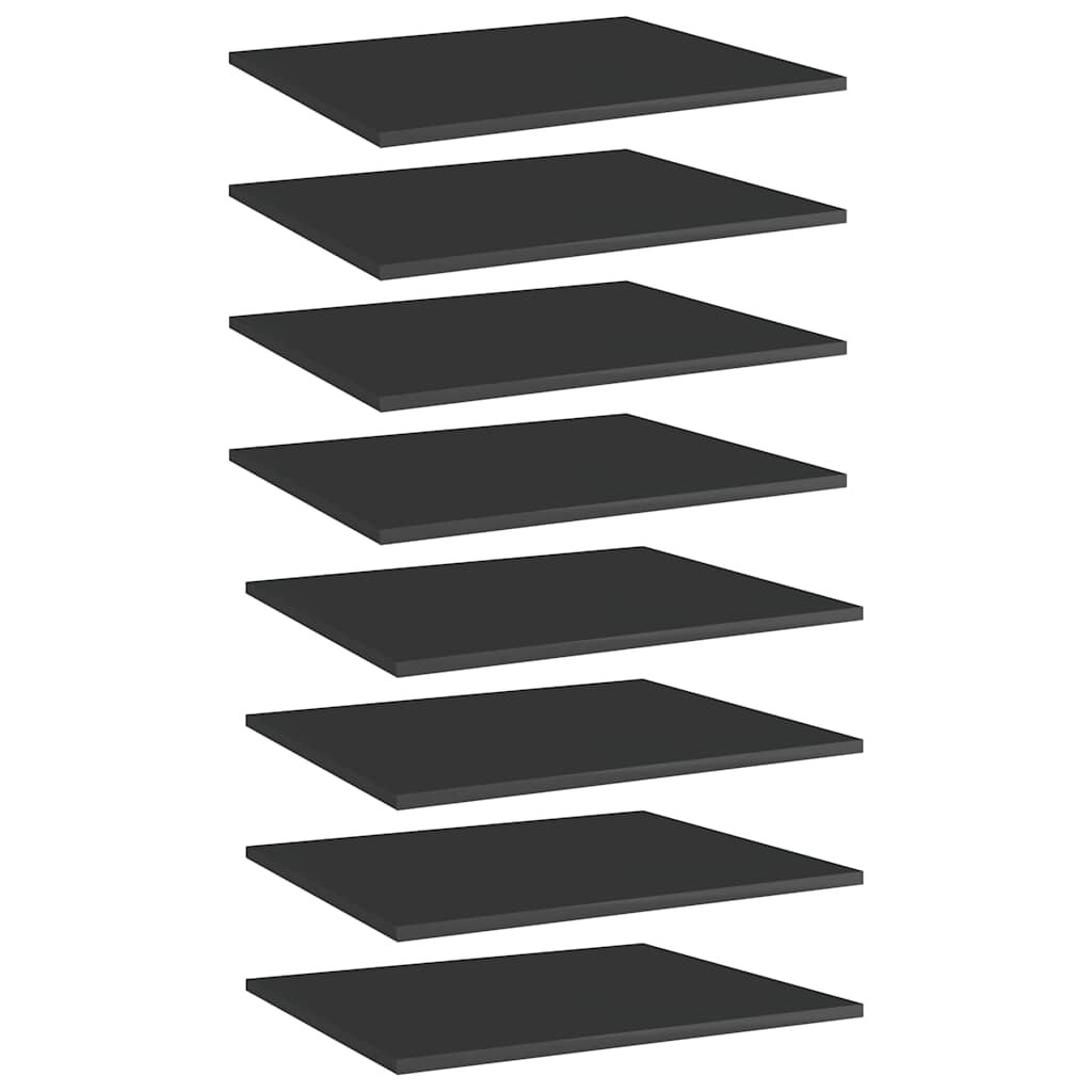 Bücherregal-Bretter 8 Stk. Hochglanz-Schwarz 60x50x1,5 cm