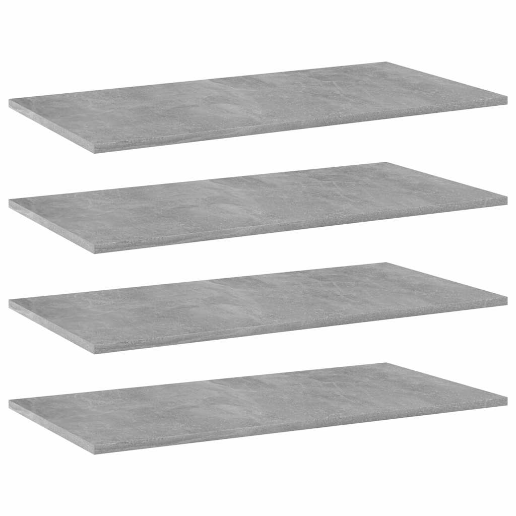 Bücherregal-Bretter 4 Stk. Betongrau 80x40x1,5 cm Holzwerkstoff