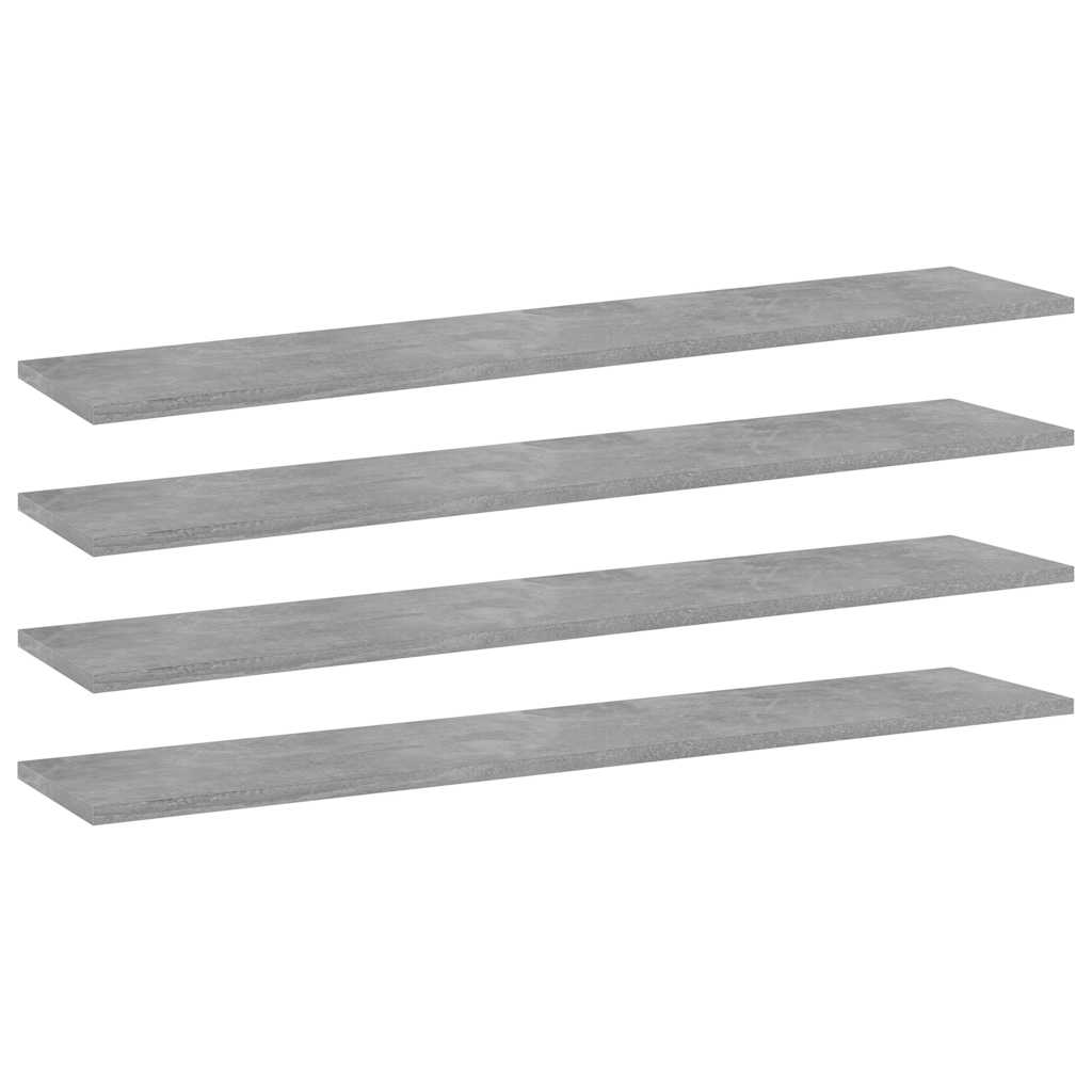 Bücherregal-Bretter 4 Stk. Betongrau 100x20x1,5cm Holzwerkstoff