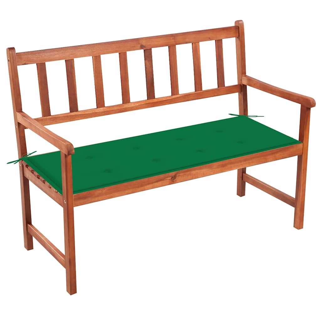 Gartenbank mit Auflage 120 cm Massivholz Akazie