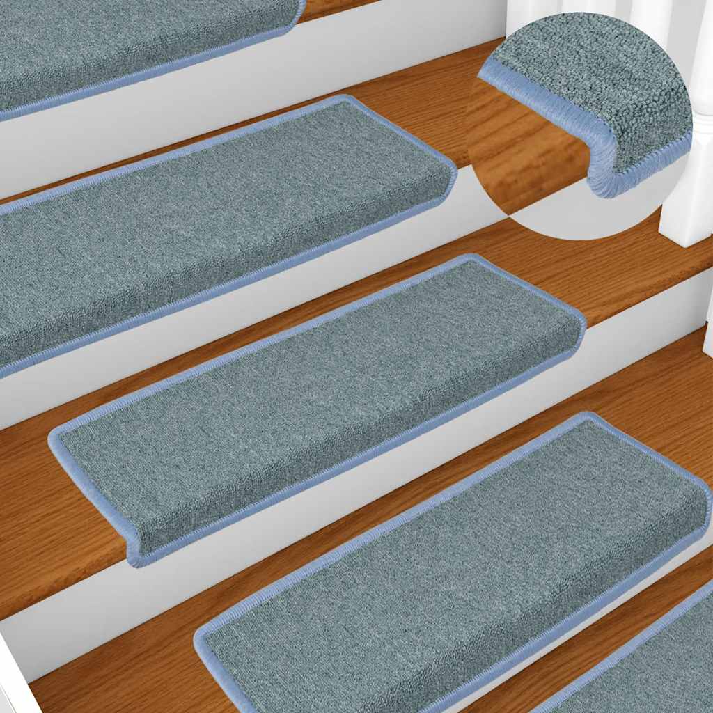 Stufenmatten 15 Stk. 65x21x4 cm Seeblau Rechteckiger Rand