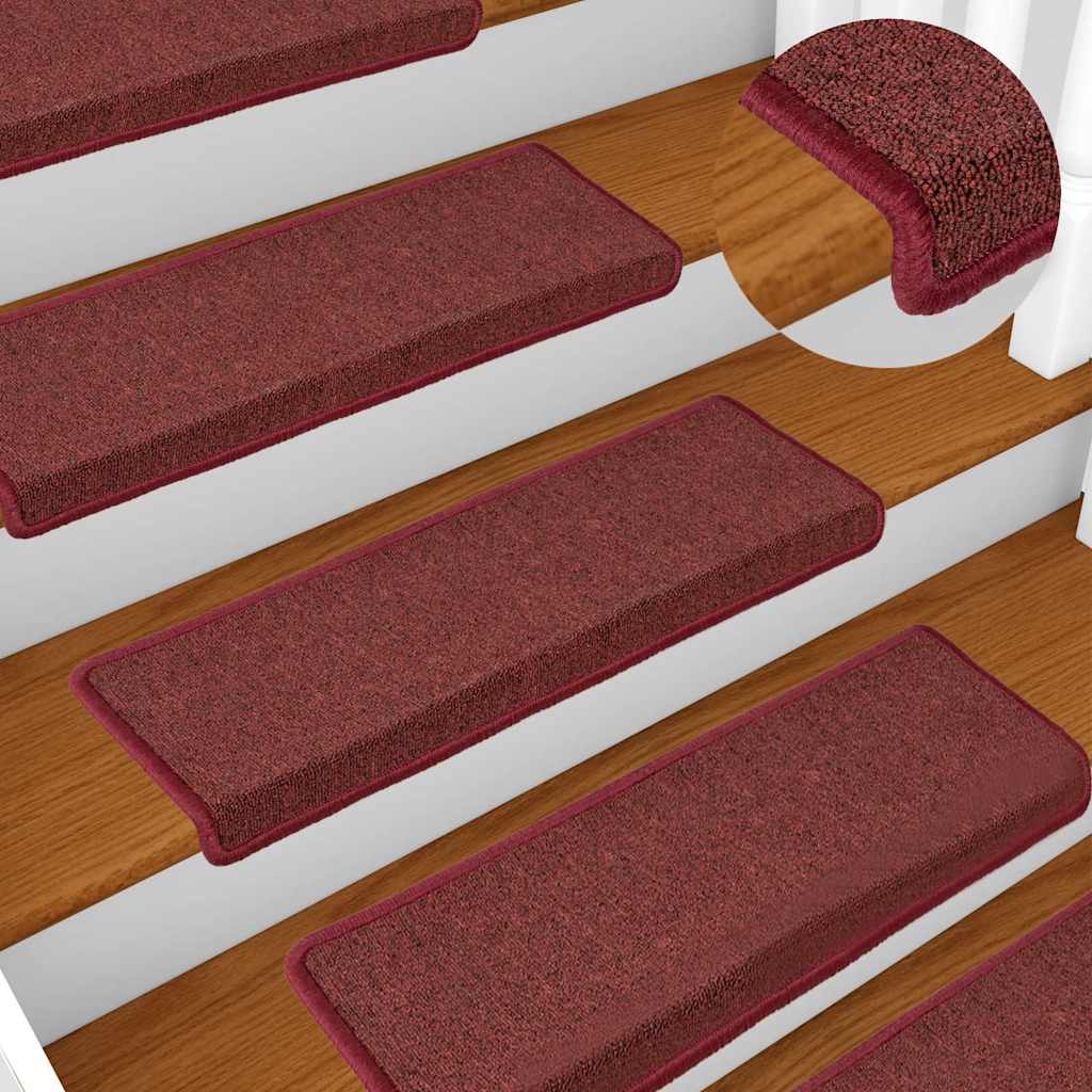 Stufenmatten 15 Stk. 65x21x4 cm Bordeaux Rechteckiger Rand