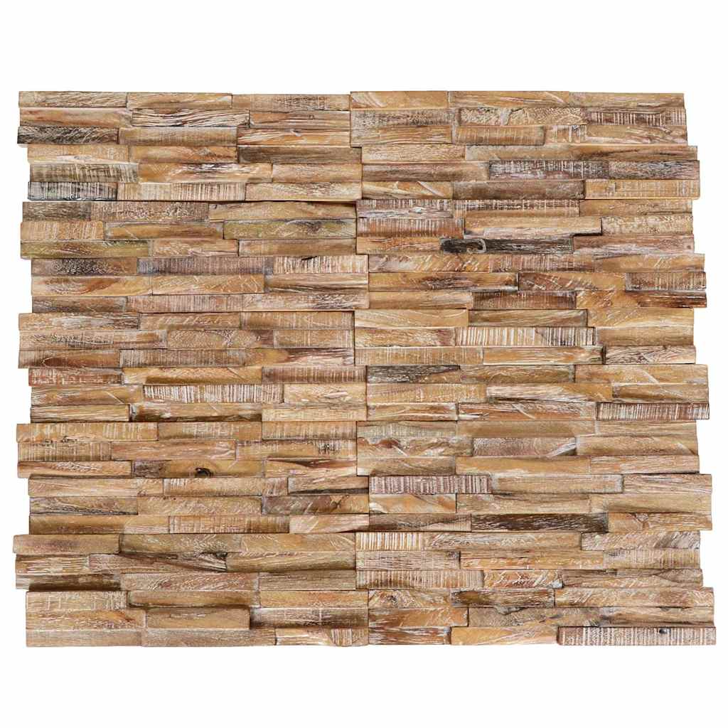 3D-Wandverkleidung 10 Stk. 1,01 m² Massivholz Teak
