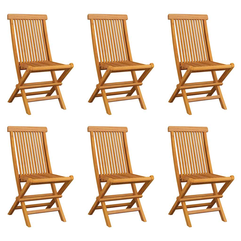 Klappstühle, 6 Stück, Massivholz Teakholz