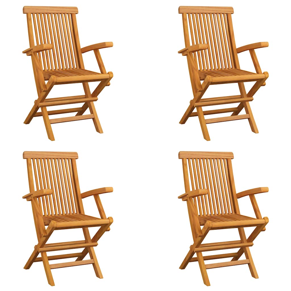Klappstühle, 4 Stück, Massivholz Teakholz