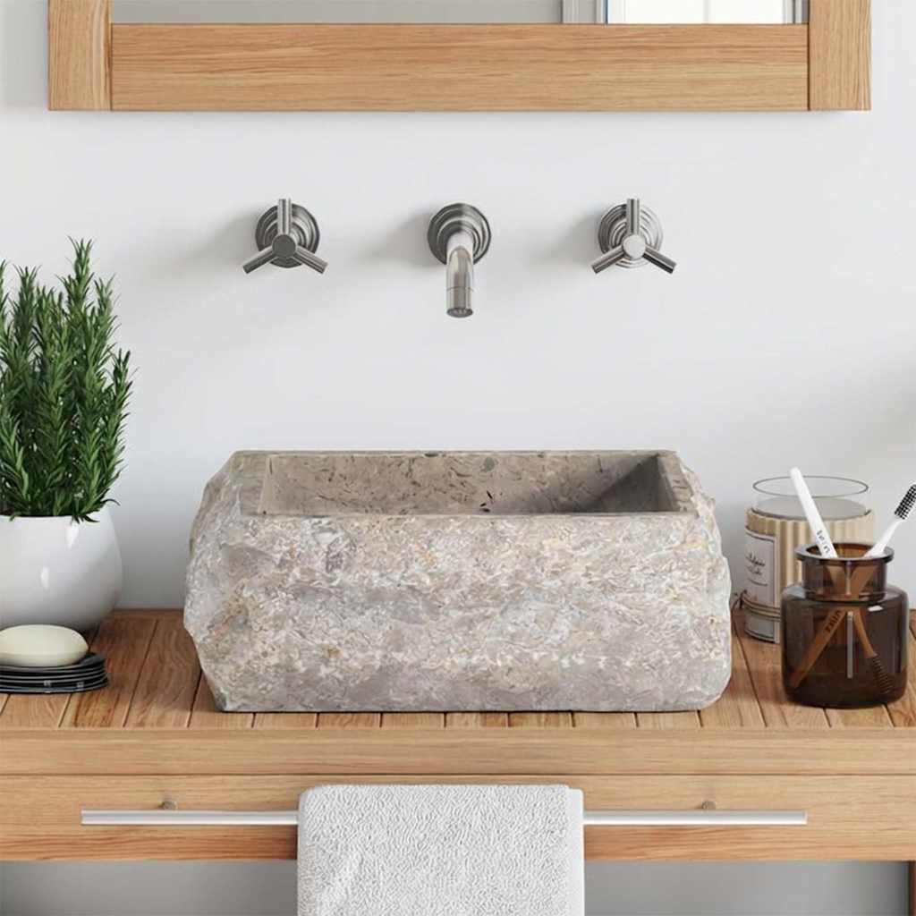 Waschbecken Grau 30x30x13 cm Marmor