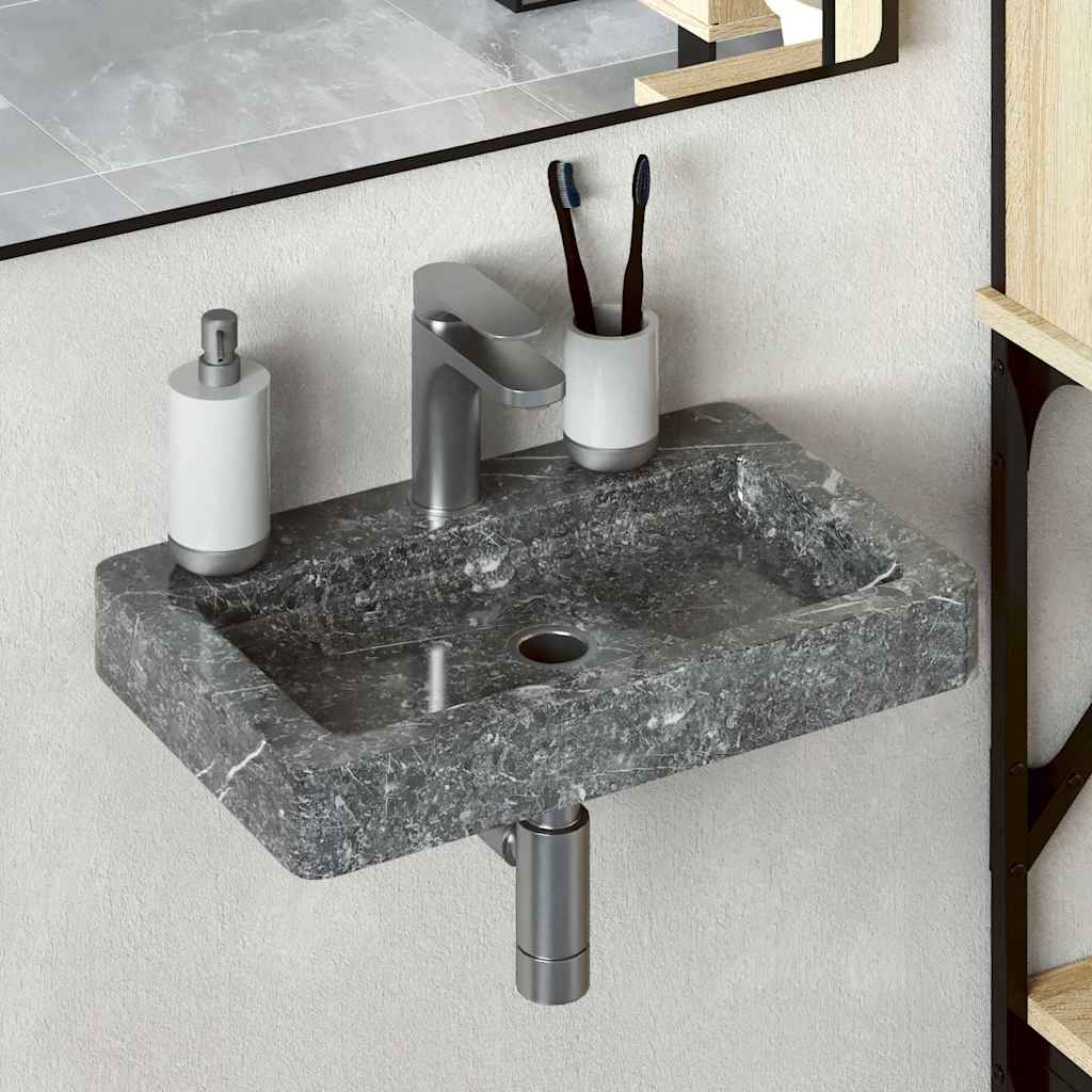 Wandwaschbecken Grau 38x24x6,5 cm Marmor