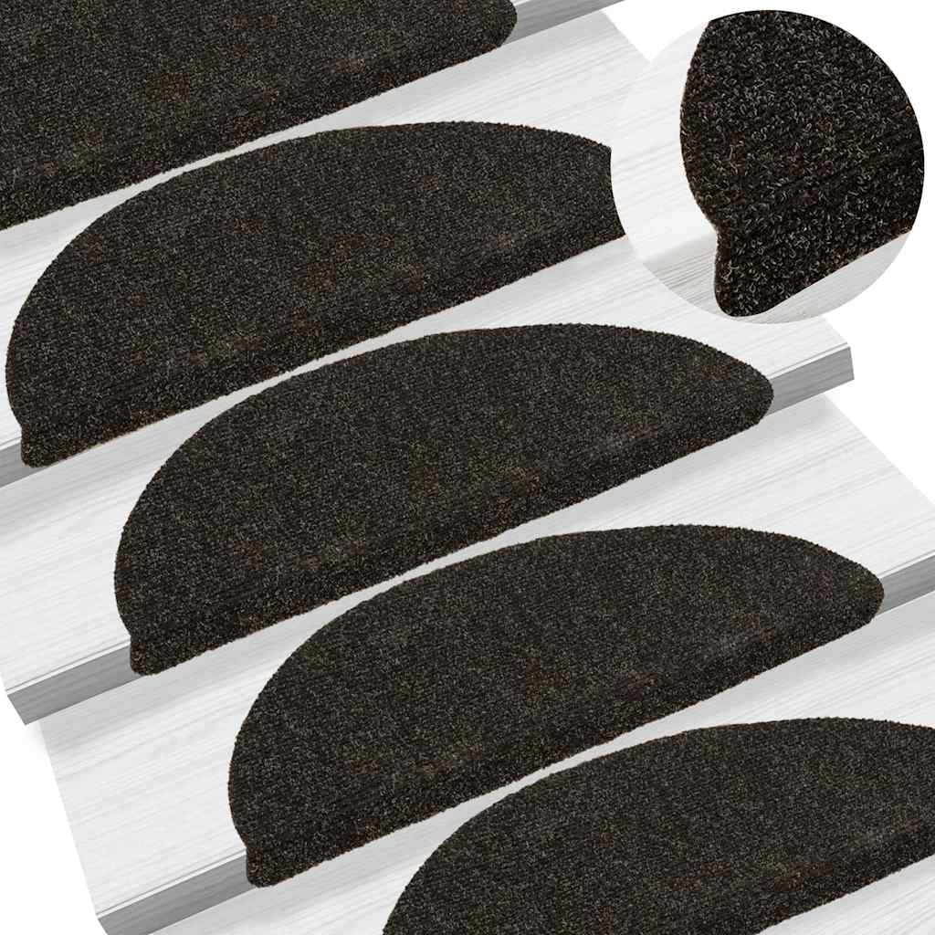 Stufenmatten Selbstklebend 10 Stk. 56x17x3 cm Dunkelbraun Halbrund