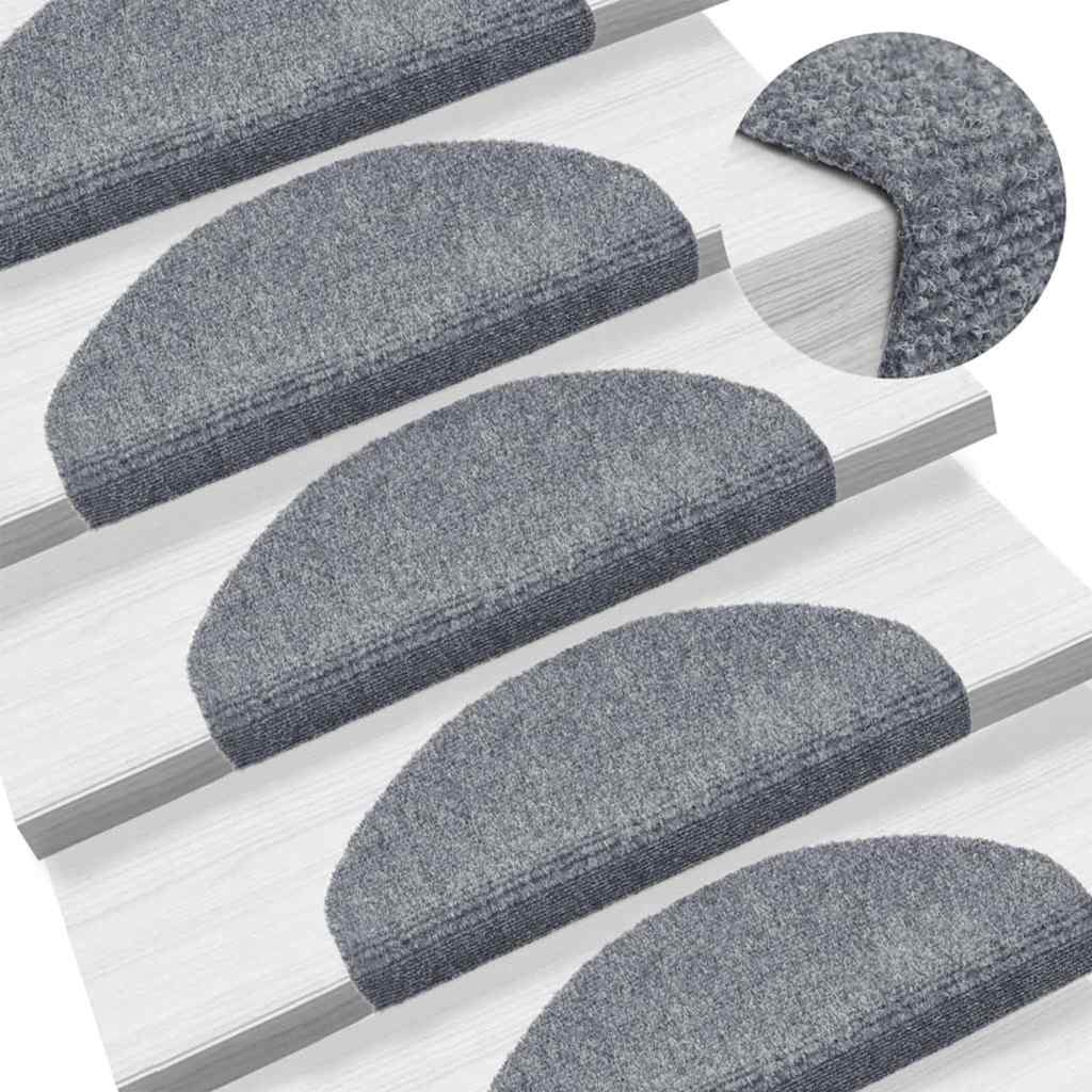 Stufenmatten Selbstklebend 10 Stk. 65x21x4 cm Hellgrau Halbrund Groß