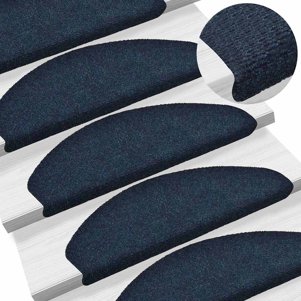 Stufenmatten Selbstklebend 5 Stk. 65x21x4 cm Marineblau Halbrund Groß