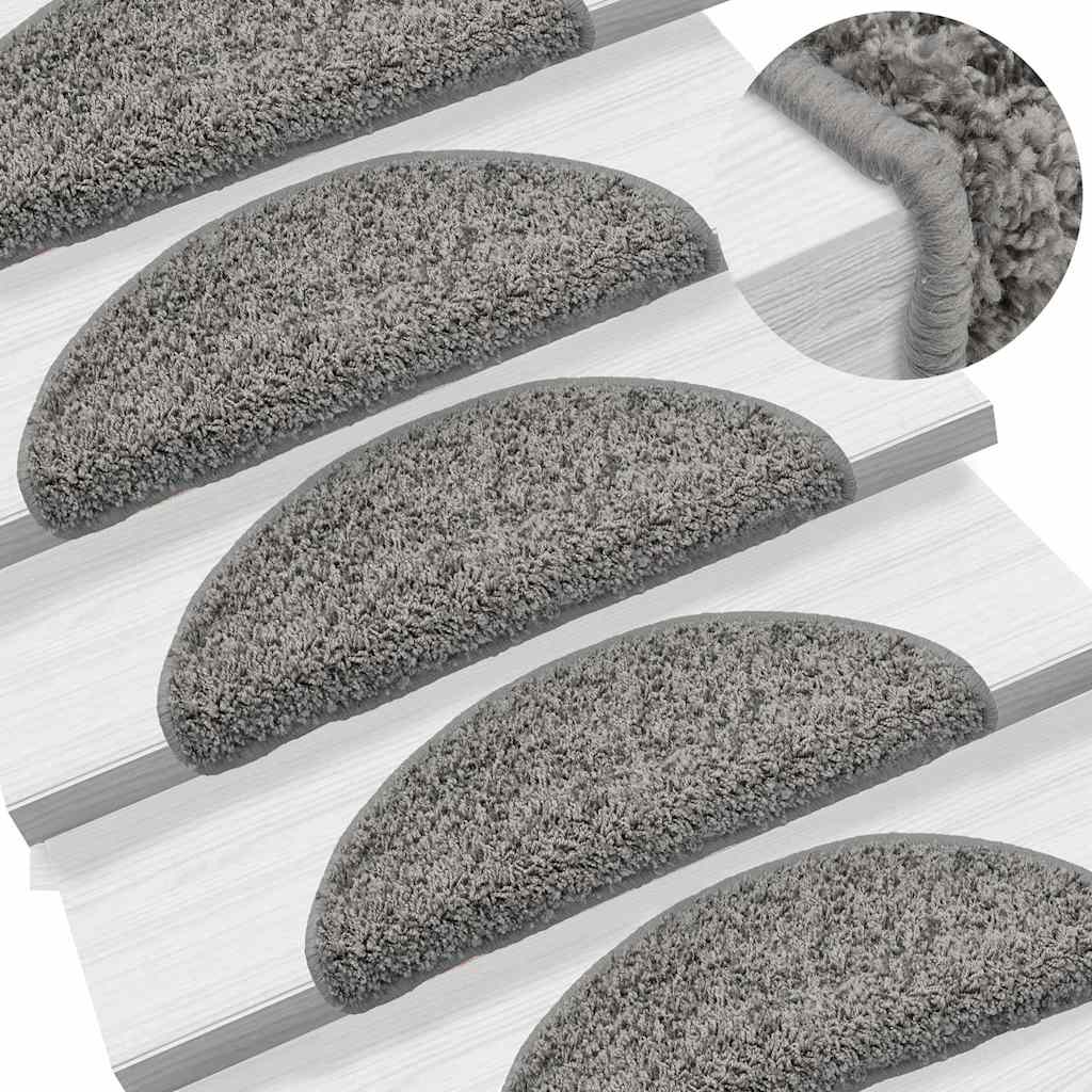Stufenmatten 10 Stk. 56x17x3 cm Grau Halbrund