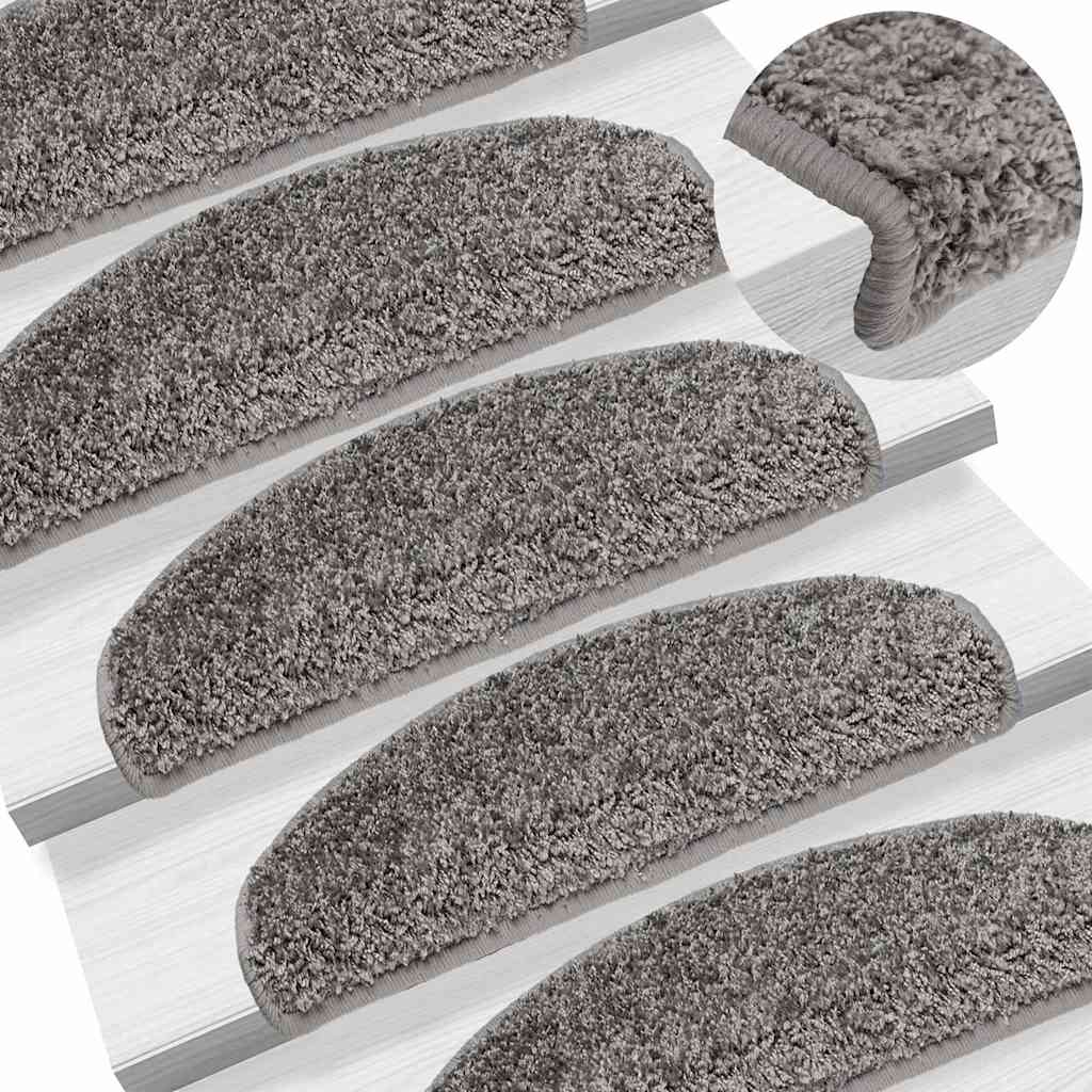 Stufenmatten 10 Stk. 65x21x4 cm Grau Halbrund Groß