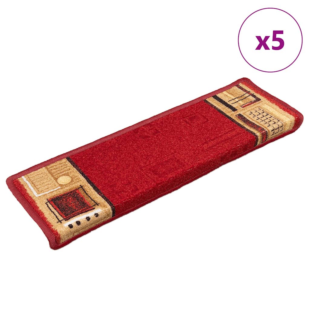 Stufenmatten Selbstklebend 5 Stk. 65x21x4 cm Rot