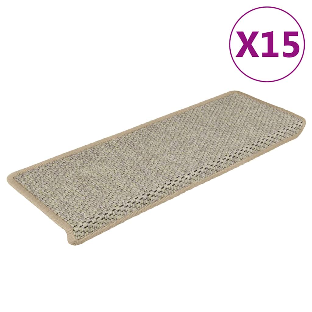 Treppenmatten Selbstklebend Sisal-Look 15 Stk 65x21x4 Hellgrün