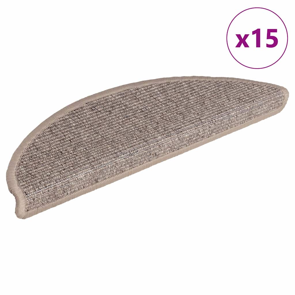 Stufenmatten 15 Stk. 56x17x3 cm Dunkelbeige Halbrund