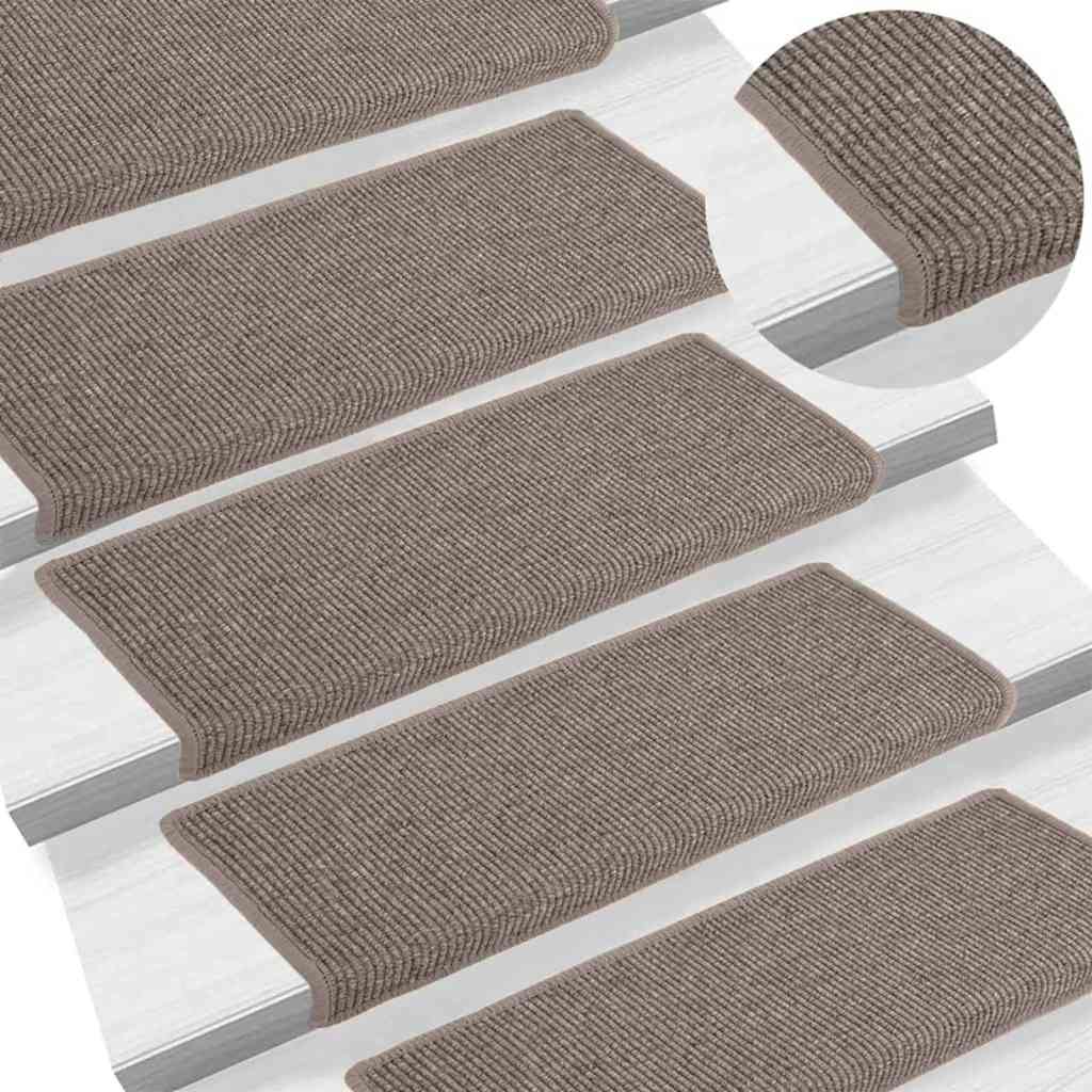 Stufenmatten 15 Stk. 65x21x4 cm Dunkelbeige Rechteckiger Rand
