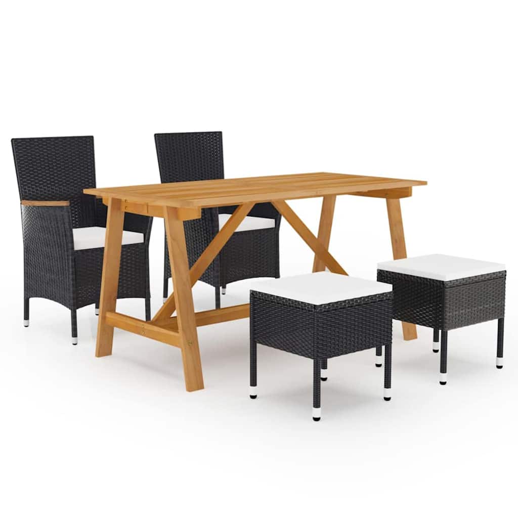 5-tlg. Garten-Essgruppe Schwarz
