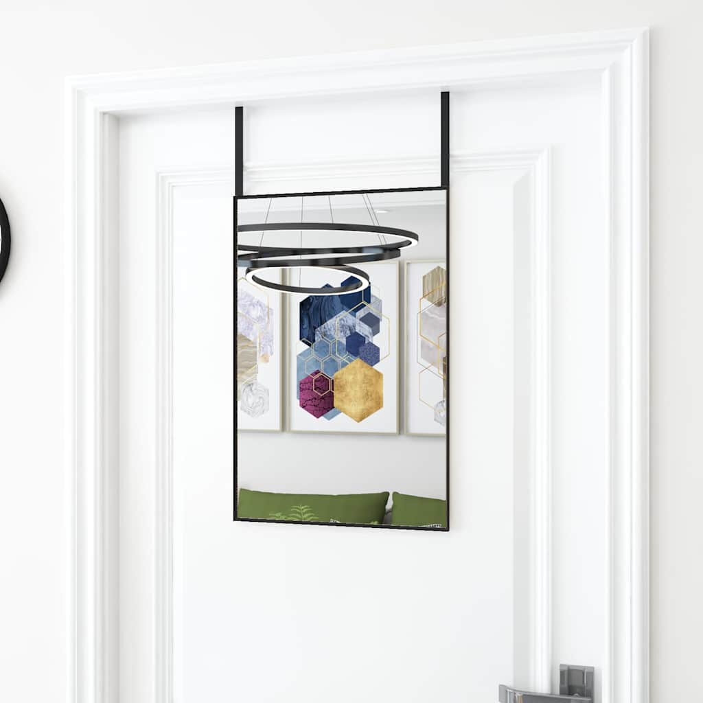 Türspiegel Schwarz 40x60 cm Glas und Aluminium