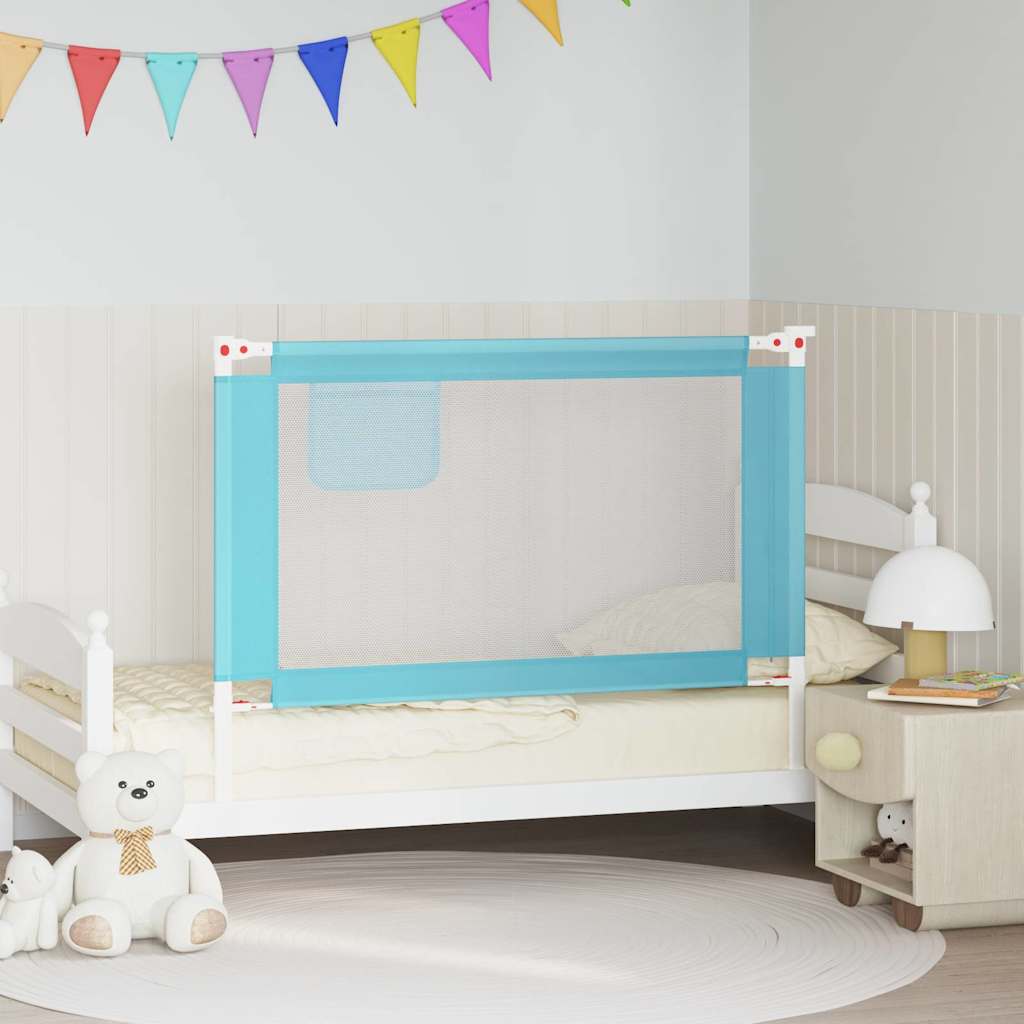 Kleinkind-Bettschutzgitter Blau 120x25 cm Stoff