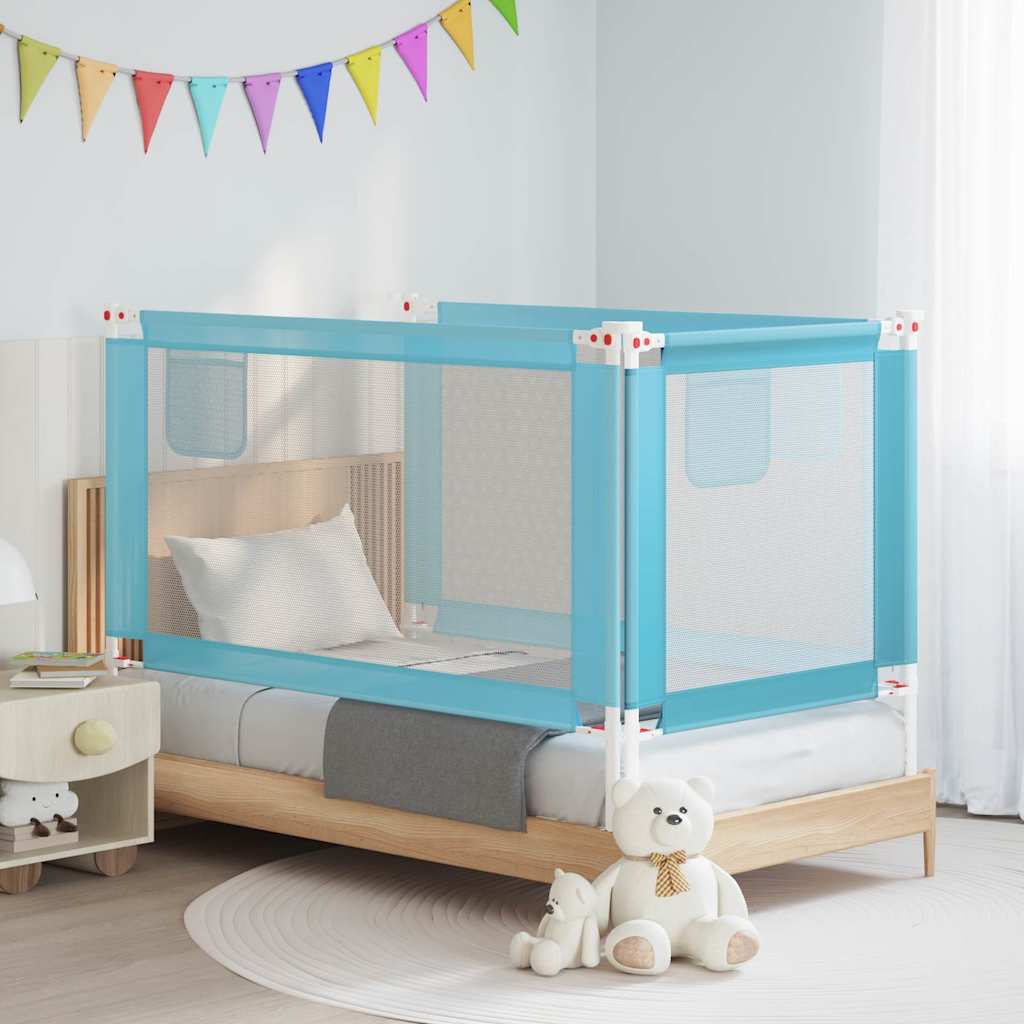 Kleinkind-Bettschutzgitter Blau 150x25 cm Stoff