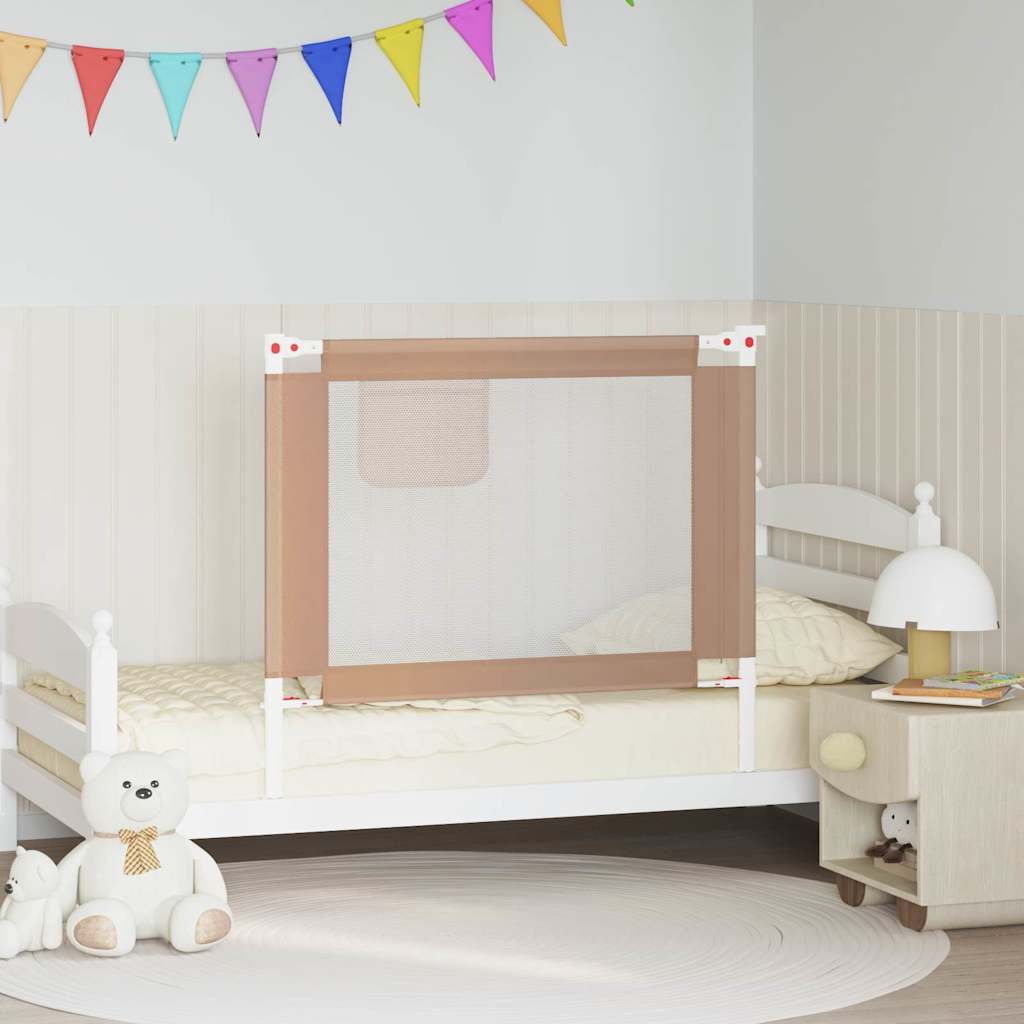 Kleinkind-Bettschutzgitter Taupe 100x25 cm Stoff