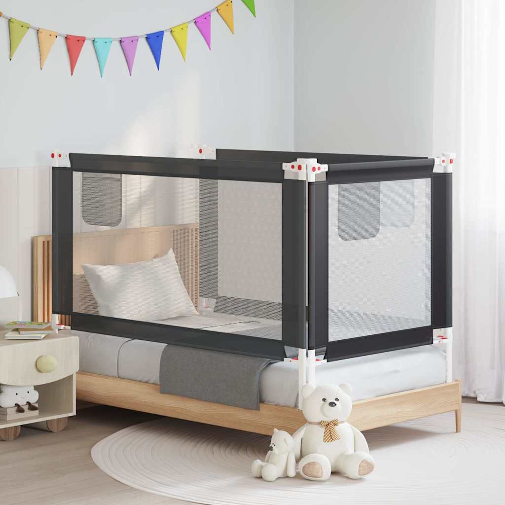 Kleinkind-Bettschutzgitter Dunkelgrau 150x25 cm Stoff