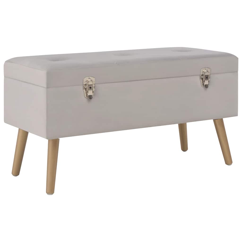 Bank mit Stauraum 80 cm Grau Samt