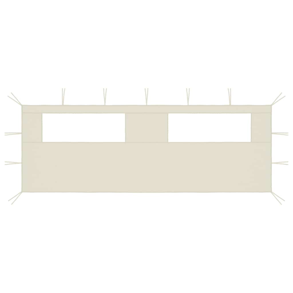 Pavillon-Seitenwand mit Fenstern 6x2 m Creme