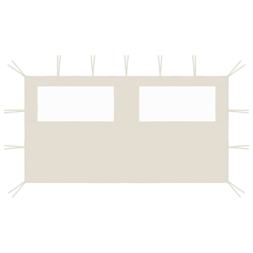 Pavillon-Seitenwand mit Fenstern 4x2 m Creme