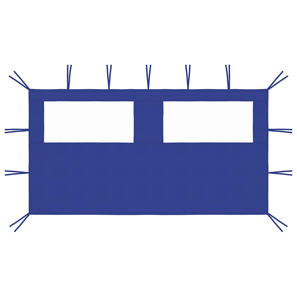 Pavillon-Seitenwand mit Fenstern 4x2 m Blau
