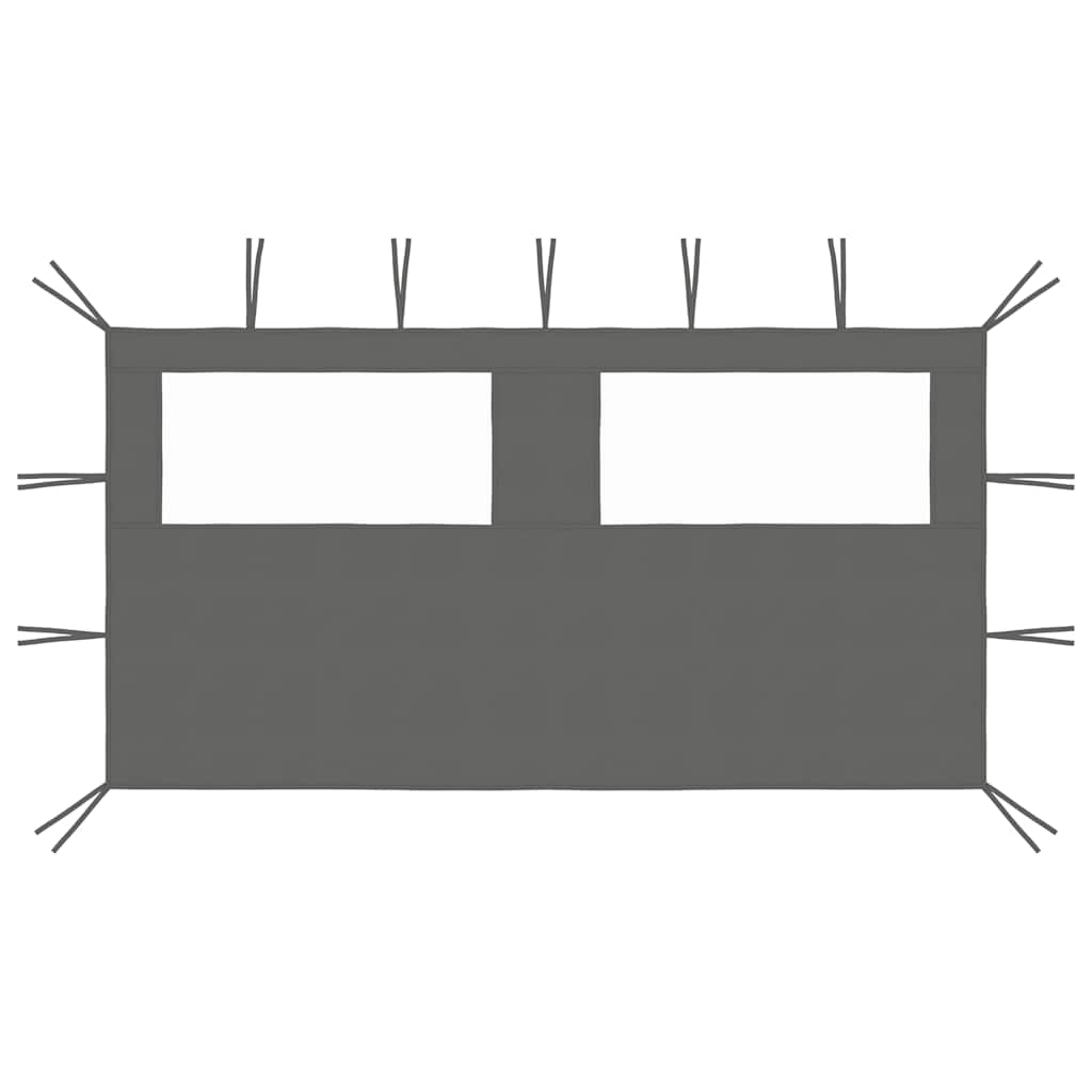 Pavillon-Seitenwand mit Fenstern 4x2 m Anthrazit