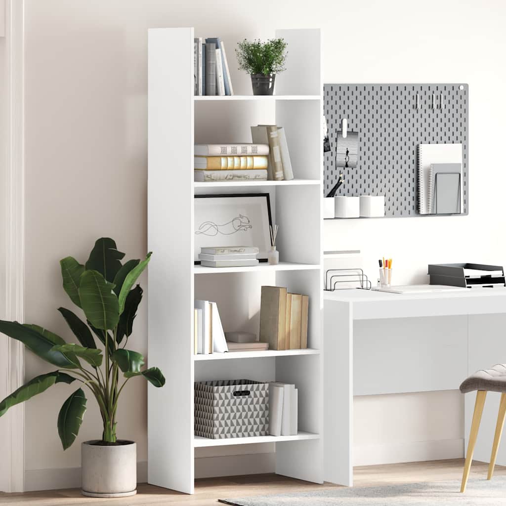Bücherregal Weiß 60x35x180 cm Holzwerkstoff