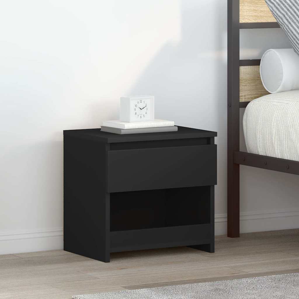 Nachttische 2 Stk. Schwarz 40x30x39 cm Holzwerkstoff