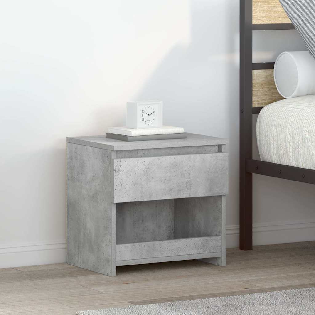 Nachttische 2 Stk. Betongrau 40x30x39 cm Holzwerkstoff