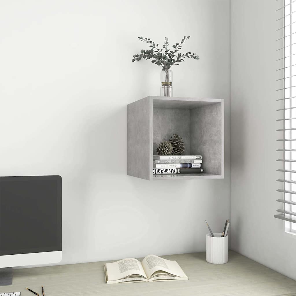 Wandschrank Betongrau 37x37x37 cm Holzwerkstoff