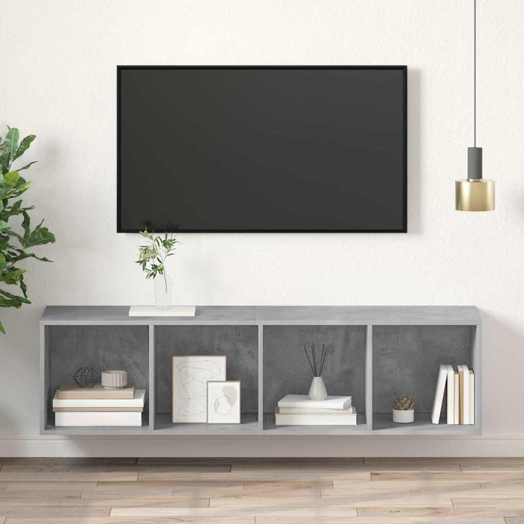 TV-Wandschrank Betongrau 37x37x142,5 cm Holzwerkstoff
