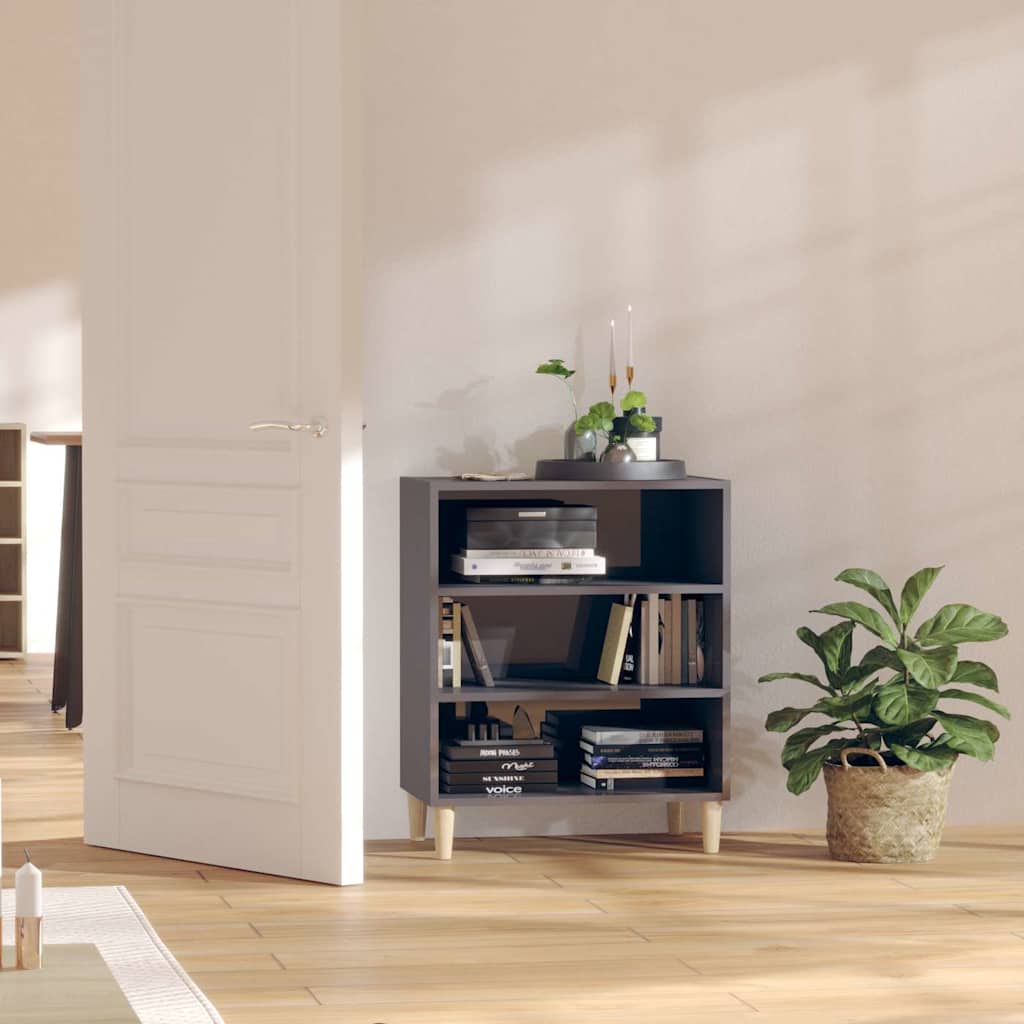 Sideboard Hochglanz-Grau 57x35x70 cm Holzwerkstoff