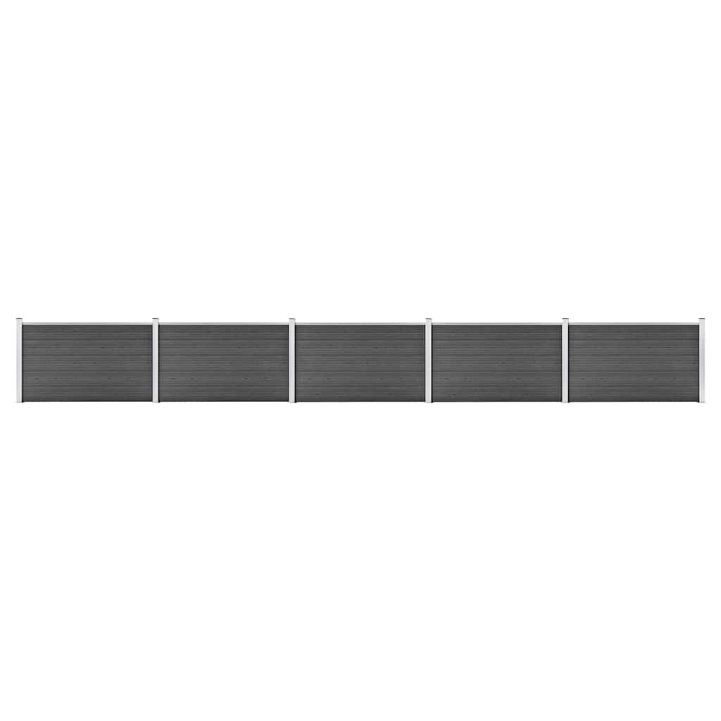 Zaunelement Set WPC 872x105 cm Schwarz