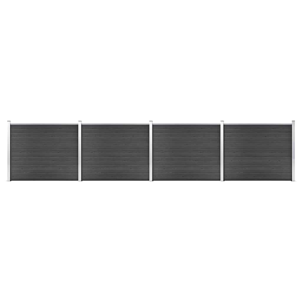Zaunelement Set WPC 699x146 cm Grau
