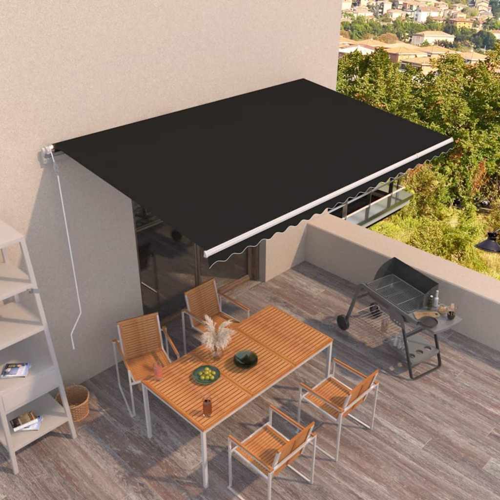 Markise Automatisch Einziehbar 500x350 cm Anthrazit