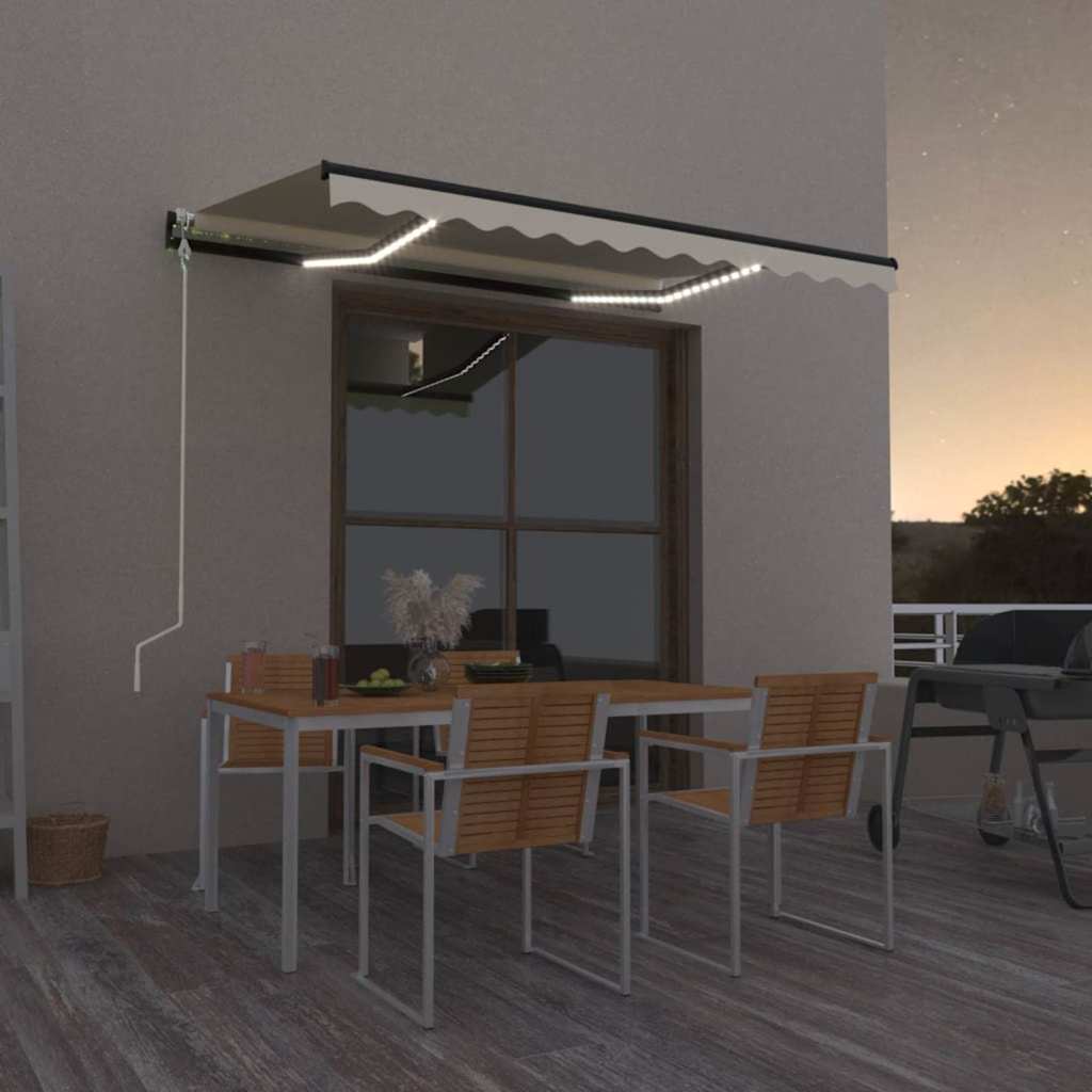 Automatische Markise mit LED & Windsensor 350x250 cm Creme