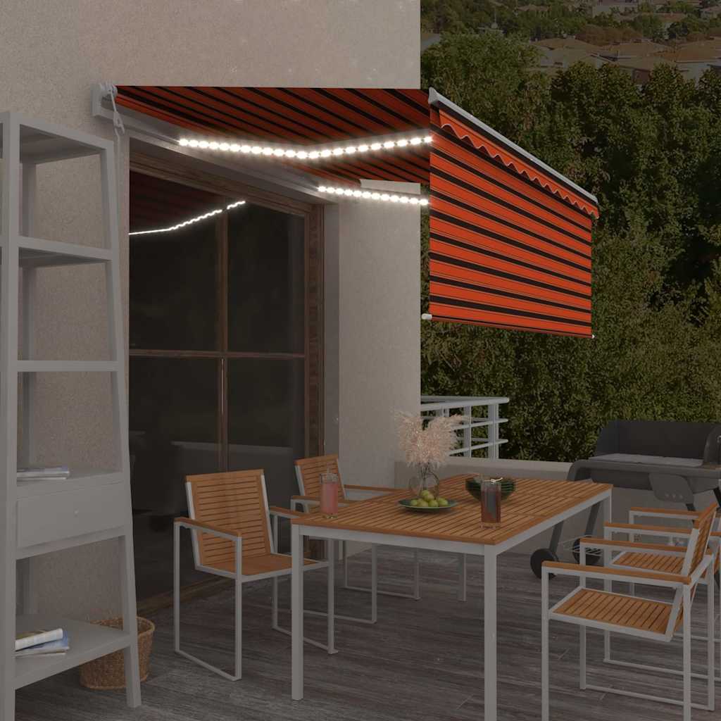 Markise Automatisch mit Rollo LED Windsensor 3,5x2,5 m