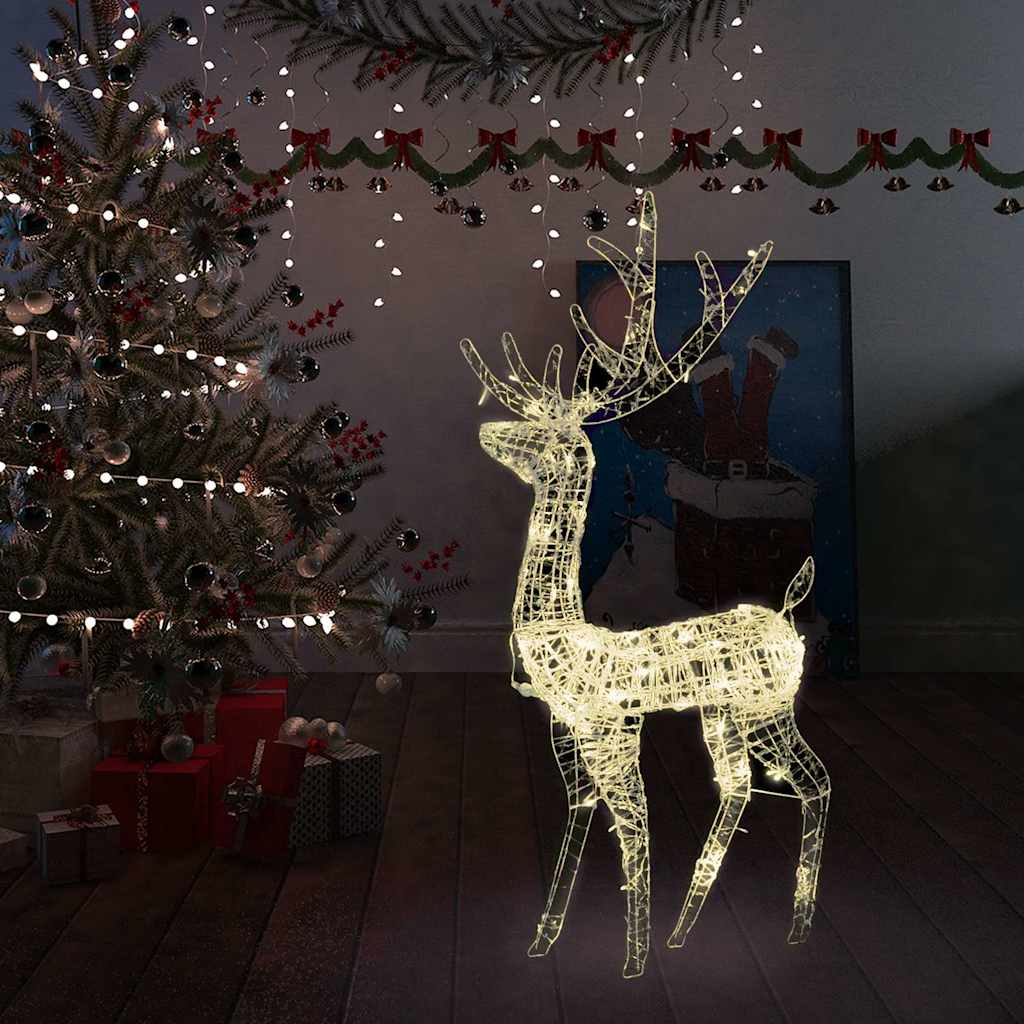 LED-Rentier Acryl Weihnachtsdekoration 140 LEDs 128 cm Warmweiß