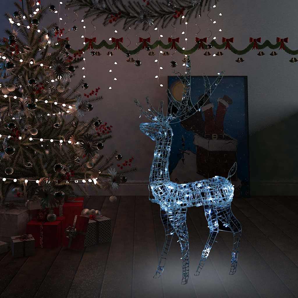LED-Rentier Acryl Weihnachtsdeko 140 LEDs 128 cm Kaltweiß