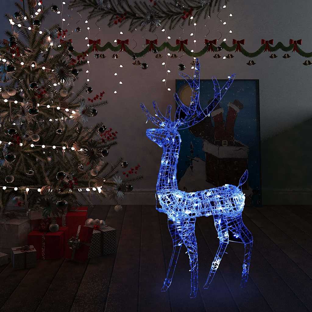 LED-Rentier Acryl Weihnachtsdekoration 140 LEDs 128 cm Blau