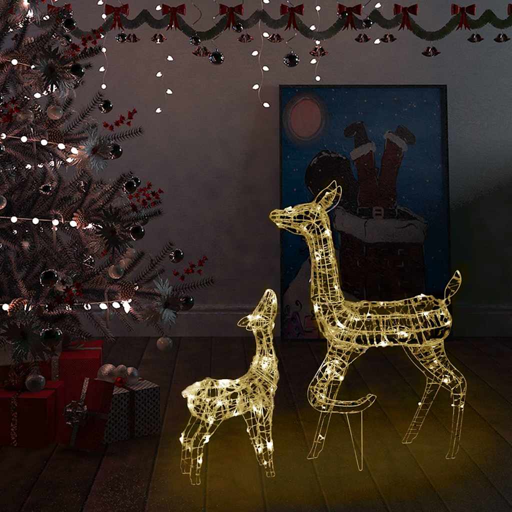 LED-Rentier-Familie Weihnachtsdeko Acryl 160 LED Warmweiß