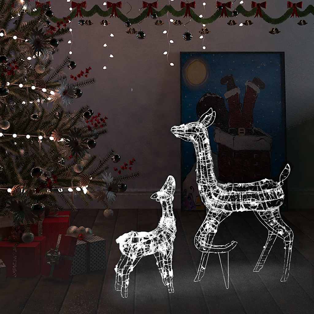 LED-Rentier-Familie Weihnachtsdeko Acryl 160 LED Kaltweiß