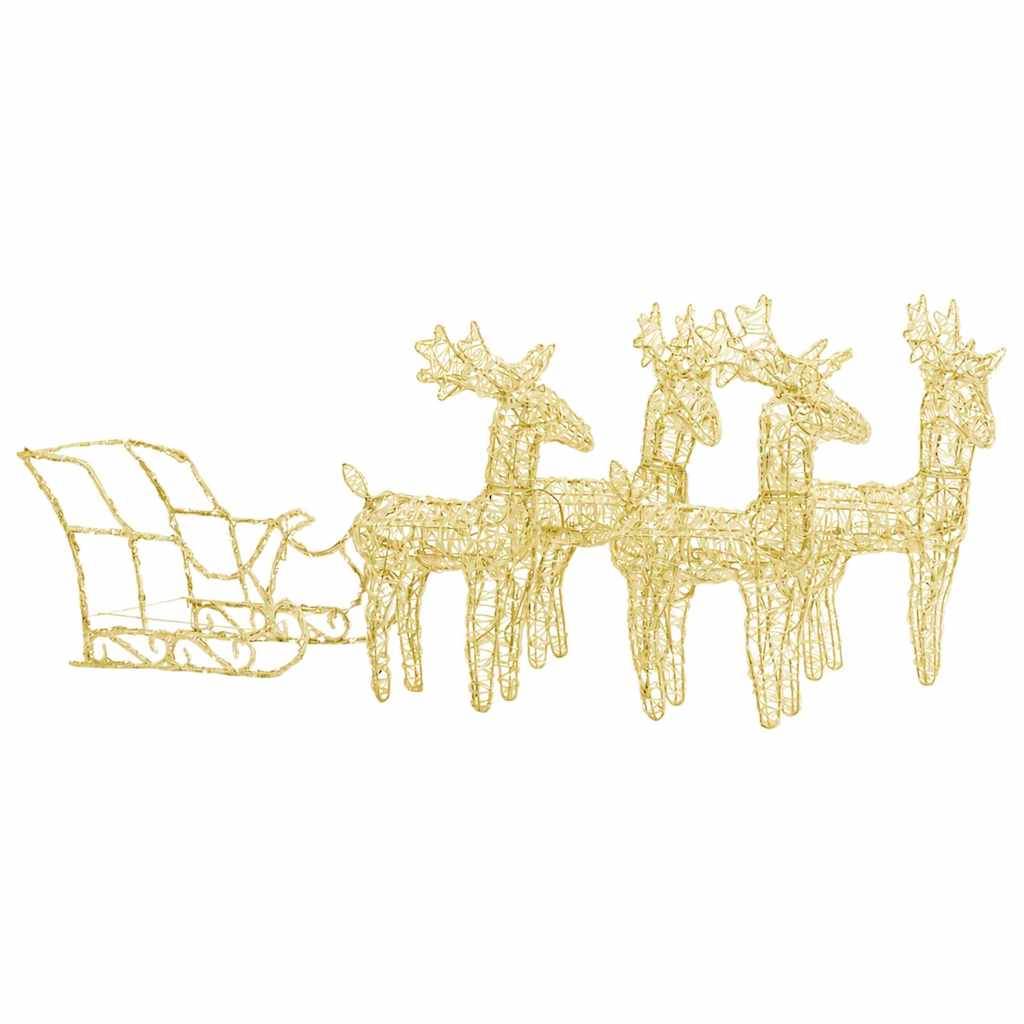 Weihnachtsdekoration Rentiere & Schlitten 280x28x55 cm Acryl